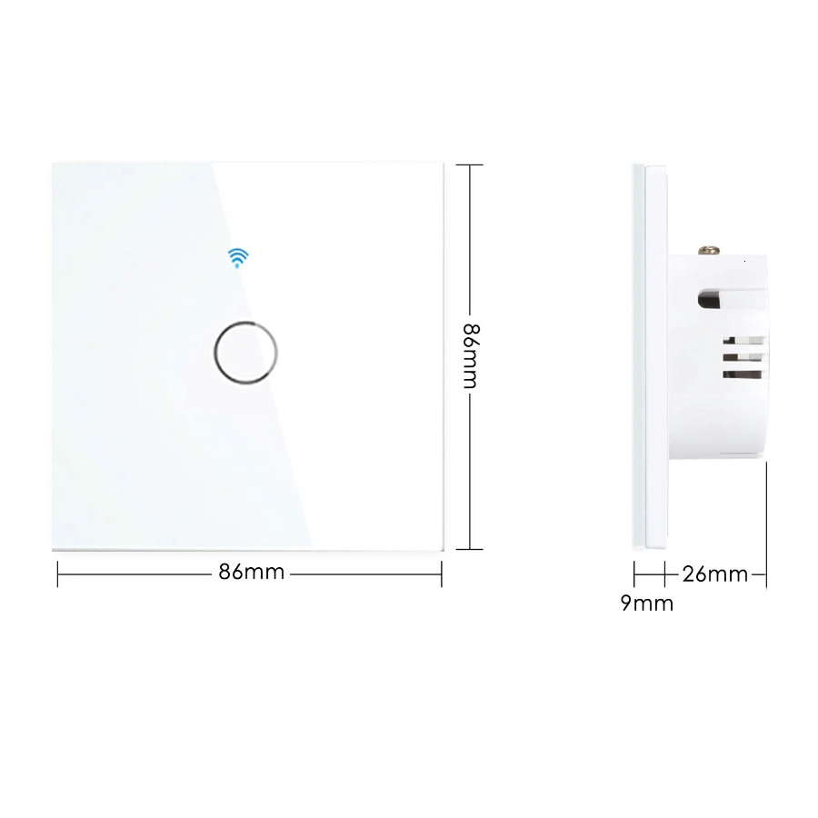 IŠMANUSIS ŠVIESŲ JUNGIKLIS SU WI-FI BALTAS 1 JUNGIKLIO